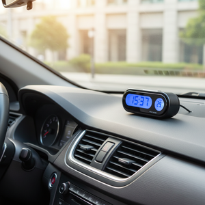 Modern Car <b>Digital</b> <b>Clock</b> Thermometer Plastic Interior Accessory 2 In 1 Auto Decoration Styling Gift - Product Image 3