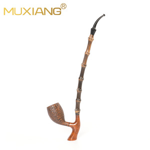 Muxiang Heather Wood Pipe Bamboo Joint Long Handle Tobacco Pipe For Men Smoking - Product Image 2
