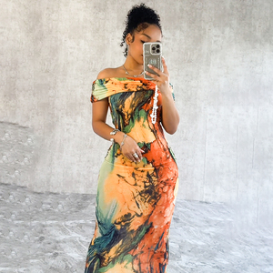 <span class=keywords><strong>Abbigliamento</strong></span> estivo da <span class=keywords><strong>donna</strong></span> con spalle scoperte eleganti abiti senza spalline da <span class=keywords><strong>donna</strong></span> con stampa Streetwewar abito Midi - Product Image 5