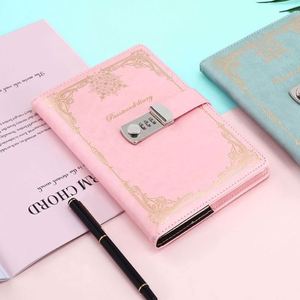 Carnet de notes promotionnel en cuir PU A5, style professionnel, logo personnalisé, multifonctionnel, avec serrure à code, impression sérigraphique - Product Image 5