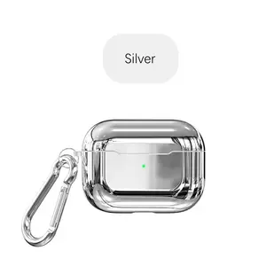 Cangkang Earphone untuk Apple Airpods Pro, Perangkat Lunak Cangkang TPU Pelapisan Elektro, Pelindung Mewah Kotak Emas Antijatuh untuk Airpo