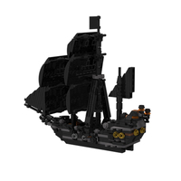 Blocs de construction de bateau de pirate de la série GoldMoc les blocs de modèle de perle noire MOC-145843 Mini navires les blocs de construction de bateau de perle noire 4184