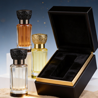 Crème pour les yeux Oud Arabe de Luxe 12ml 15ml, Bouteilles diffuseur en verre transparent avec bouchon à vis en métal doré sculpté