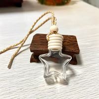 Flacon diffuseur de parfum pour voiture en forme d'étoile de 10 ml, vide et rechargeable, avec bouchon en bois, ornement parfumé pour voiture