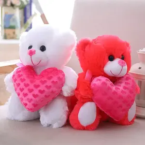 Animali di peluche dolce cuore rosso morbido San Valentino peluche orsacchiotto regali per ragazze - Product Image 4