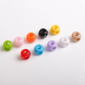 <span class=keywords><strong>Perles</strong></span> rondes en acrylique <span class=keywords><strong>de</strong></span> couleur unie 8x6mm avec trou traversant sur quatre côtés pour la fabrication <span class=keywords><strong>de</strong></span> chaînes <span class=keywords><strong>de</strong></span> téléphone tressées et <span class=keywords><strong>de</strong></span> bracelets DIY – Vente en gros - Product Image 2