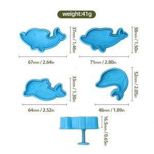 Lot de 4 <span class=keywords><strong>emporte</strong></span>-pièces créatifs en plastique pour biscuits, motif <span class=keywords><strong>dauphin</strong></span> bleu, pour la cuisine, faciles à démouler - Product Image 6