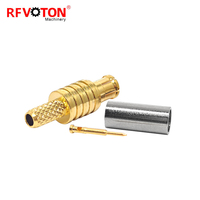 Connecteur RF mâle droit MCX à sertir pour câble coaxial RG174, micro-connecteur plaqué or, fourni par l'usine