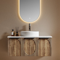 Meuble de rangement pour salle de bain au-dessus des toilettes, meuble-lavabo en bois à vasque simple, style Maroc
