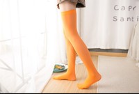 Chaussettes hautes antidérapantes écologiques en gros pour femmes, couleur bonbon, motif écossais tricoté, usage quotidien, automne