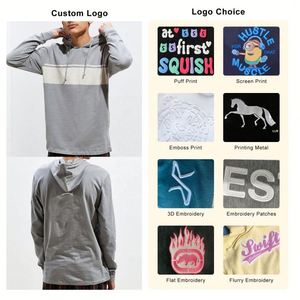 Sweat à capuche à manches longues pour hommes Logo OEM Printemps Décontracté Streetwear Chaîne de poche Bloc de couleur personnalisé Sweat à capuche à manches longues - Product Image 2