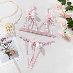 New Hot and Open-end Lingerie <strong>Set</strong> Hollow Bow Tie Design Sexy Lingerie <strong>Set</strong> Bow <strong>Match</strong> Color Hollow Sexy Lingerie <strong>Set</strong> - Product Image 6