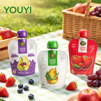 Solutions d'emballage liquide personnalisées de qualité alimentaire : Sachets à bec verseur pour jus, sacs d'emballage réutilisables à fond plat 100ml 150ml 200ml