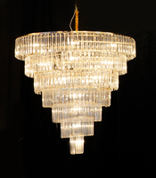 Support de lustre centres de table décoration lumières de plafond clair multicouche pédants suspendus lustre en or pour mariage