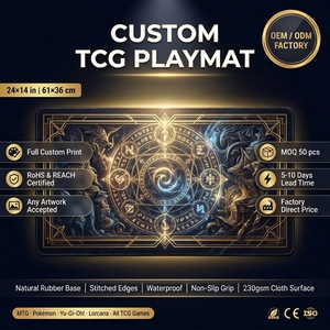 Tapis de jeu anime personnalisé imprimé, tapis de jeu TCG pour cartes Pokemon Yu-Gi-Oh MTG 24x14'', tapis TCG, impression par sublimation, vente en gros en usine - Product Image 1