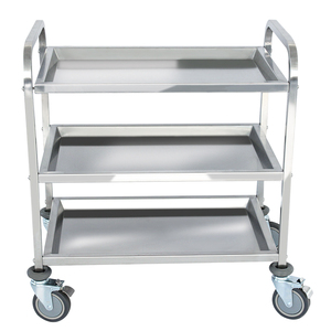 360 ° รถเข็นเก็บของหมุนได้สำหรับห้องครัว พร้อมล้อล็อคได้ รถเข็นอเนกประสงค์สแตนเลสอย่างดี - Product Image 1