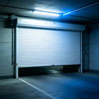 Porte industrielle à enroulement en aluminium haute résistance au vent, design minimaliste, pour entrepôt extérieur