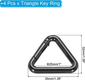 Metal Triangle Ring Buckle Triangle Jump Rings <b>Spring</b> Snap <b>Clip</b> Trigger Keychain For Purses Handbag Strap Clasp - Product Image 2