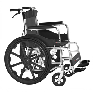 Fauteuil roulant robuste à cadre en acier carbone, roues en alliage durables, système de freinage double autopropulsé, design pliable - Product Image 2