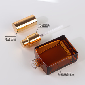 Vente chaude MLM – Flacon pulvérisateur en verre ambré personnalisé OEM 30ml 50ml 100ml – Bouteille carrée pour huile de parfum – Emballage cosmétique en gros - Product Image 2