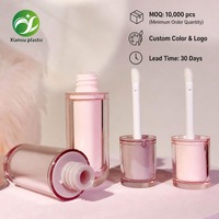 Tubes de brillant à lèvres de 5 ml vides avec logo personnalisé, flacons d'huile à lèvres à double compartiment, emballage avec bouchon à vis, outils de maquillage brillants