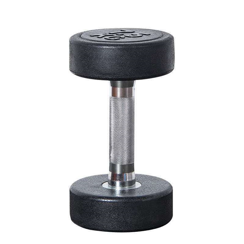 Free Weight Black Fixed Rubber round Dumbbell Weight Lifting Gym Dumbbell