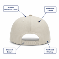 Casquette de baseball structurée à 6 panneaux en sergé de coton de luxe, personnalisable avec logo et lettres imprimées, broderie sportive, ajustable