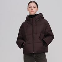 Veste matelassée réversible à capuche pour femme, design personnalisé 2025, avec logo et boutons en nylon
