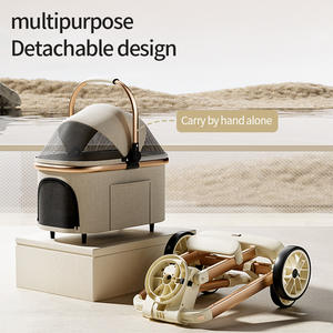 हल्के ऑक्सबर्ड एब्स चार-पहिया पर्यावरण अनुकूल फोल्डेबल फैशन पालतू कुत्ते बिल्लियों के लिए 15 किलो क्षमता - Product Image 5