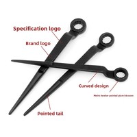 Baja tugas berat 45 # kunci pas Torx kepala tunggal dengan ekor runcing 19/24/26/27/30/32/36/41/46 kunci pas mur heksagon metrik
