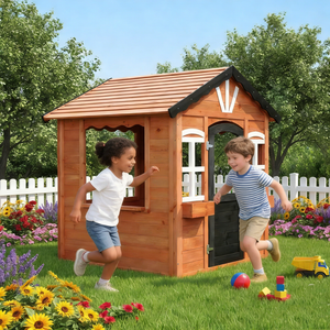 Casetta Moderna RONSUN in Legno di Abete Certificato FSC, Prefabbricata e Facile da Installare, per Bambine, Casetta da Gioco per Esterni - Product Image 1