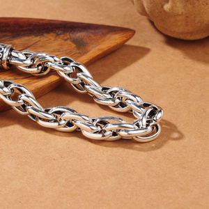 Bracciale semplice da uomo in acciaio inossidabile bracciale con ciondolo da bambino bracciale semplice da uomo a catena - Product Image 2