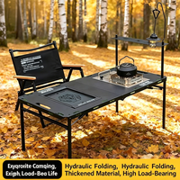 Table pliante tactique multifonctionnelle IGT avec support pour lampe suspendue, revêtement anti-corrosion pour utilisation en extérieur dans les parcs