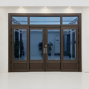 Porta PT <span class=keywords><strong>in</strong></span> <span class=keywords><strong>Alluminio</strong></span> Stile Retrò Francese, Resistente al Vento, con Doppio Vetro e Finestra Superiore per Balcone Esterno e Patio, a Risparmio Energetico - Product Image 3