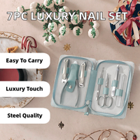 Ensemble de manucure et pédicure MJL Professional 7 pièces de luxe 3 en 1, pour tous les âges, portable, durable, en acier inoxydable, emballé dans une boîte