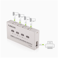Unit Berbagi Printer FJ-2UA/4UA, Pengalih Printer USB Otomatis 2/4 Port (2/4 Input, 1 Output)