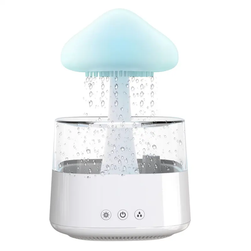 2023 camera da letto fungo aiuta a dormire pioggia-nuvola Aroma olio essenziale diffusore a goccia di pioggia umidificatore a nuvola di pioggia
