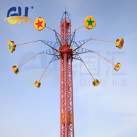 Manège d'attraction pour adultes, équipement de divertissement extérieur, balançoire de 42m, manège Flying Star, pour parcs d'attractions et fêtes foraines, à vendre