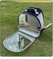 Sac à dos de transport transparent personnalisé pour oiseaux et perroquets avec perchoir intégré, respirant et poreux, type cage pour animaux de compagnie