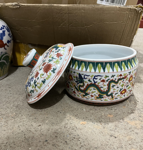 โถเซรามิกลาย<span class=keywords><strong>มังกร</strong></span>สีสันสดใสหม้ออาหารลายมังกรโบราณของจีน - Product Image 4