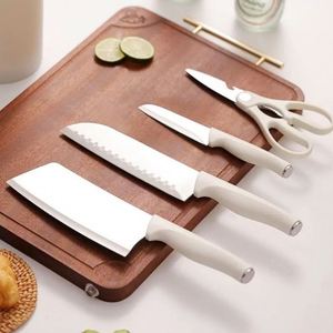 Juego de 5 Cuchillos de Cocina Económicos de Acero Inoxidable con Hoja de Damasco para Cortar Verduras y Frutas, Logotipo Personalizado, Material Plástico - Product Image 5