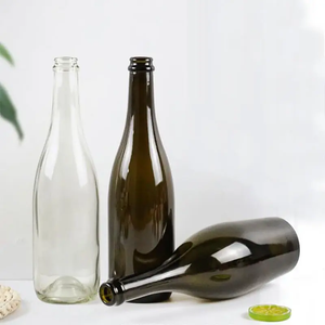 Bouteille en verre de vin étincelant vide de 750ml, bouteille de champagne en verre <span class=keywords><strong>vert</strong></span> clair avec bouchon en fil - Product Image 5