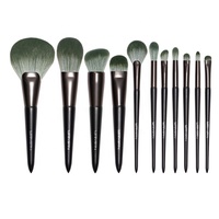 Ensemble de pinceaux de maquillage Yamifn professionnel de 11 pièces avec manche en bois, poils synthétiques doux, haute qualité pour le correcteur et l'eye-liner