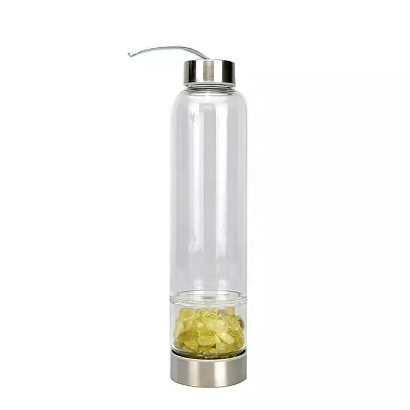 Экологичная стеклянная бутылка для воды с крышкой, 420 мл, с логотипом на заказ