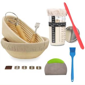 Custom Leavened Bread Basket Dough <b>Set</b> 10 "oval and 9" Breadboard, Bowl Scraper, Dough Scraper Kit - Product Image 2