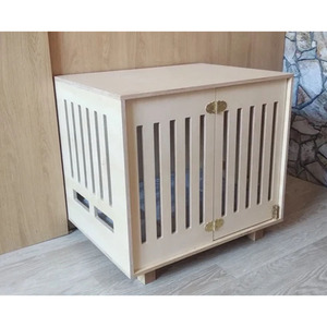 Maison pour animaux de compagnie d'intérieur moderne et luxueuse 2022, design unique, construction en bois robuste et respirante, bouton-pression pour le confort du chien - Product Image 4