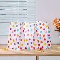 Cadeau de bricolage personnalisé pour fête, sac droit recyclable à pois SOS, blanc, fabricant, sac à provisions à bas prix en papier