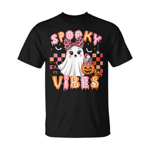 Camiseta de Halloween con diseño de fantasma Boo para niñas, camiseta de disfraz para niños, Spooky Vibes - Product Image 2