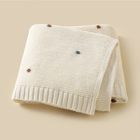 Venta caliente 100% algodón tejido Crochet Heirloom Swaddle manta patrón de lunares Super suave cuatro estaciones uso todas las ocasiones