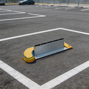 Fully Automatic Steel <b>Remote</b> Space <b>Lock</b> Electric Vehicle Parking Barrier For Building Durable Metal Floor Post - Product Image 1